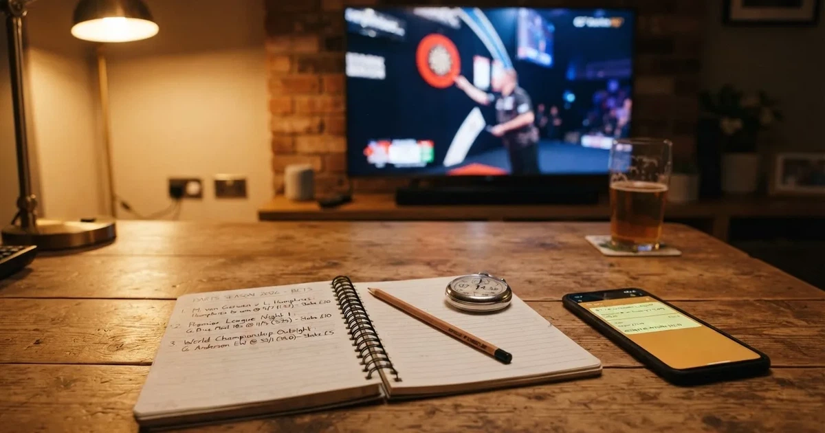 An open notebook with a pencil and a stopwatch on a wooden table