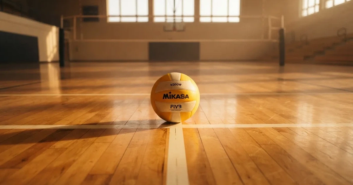 A ball on the centre spot of a grass pitch in morning light